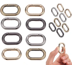 2Pcs Oval Spring O Ring Spring Keyring Buckle for Bags Handbag Connect Keychains Dog Chain Snap Clasp Clip Carabiner