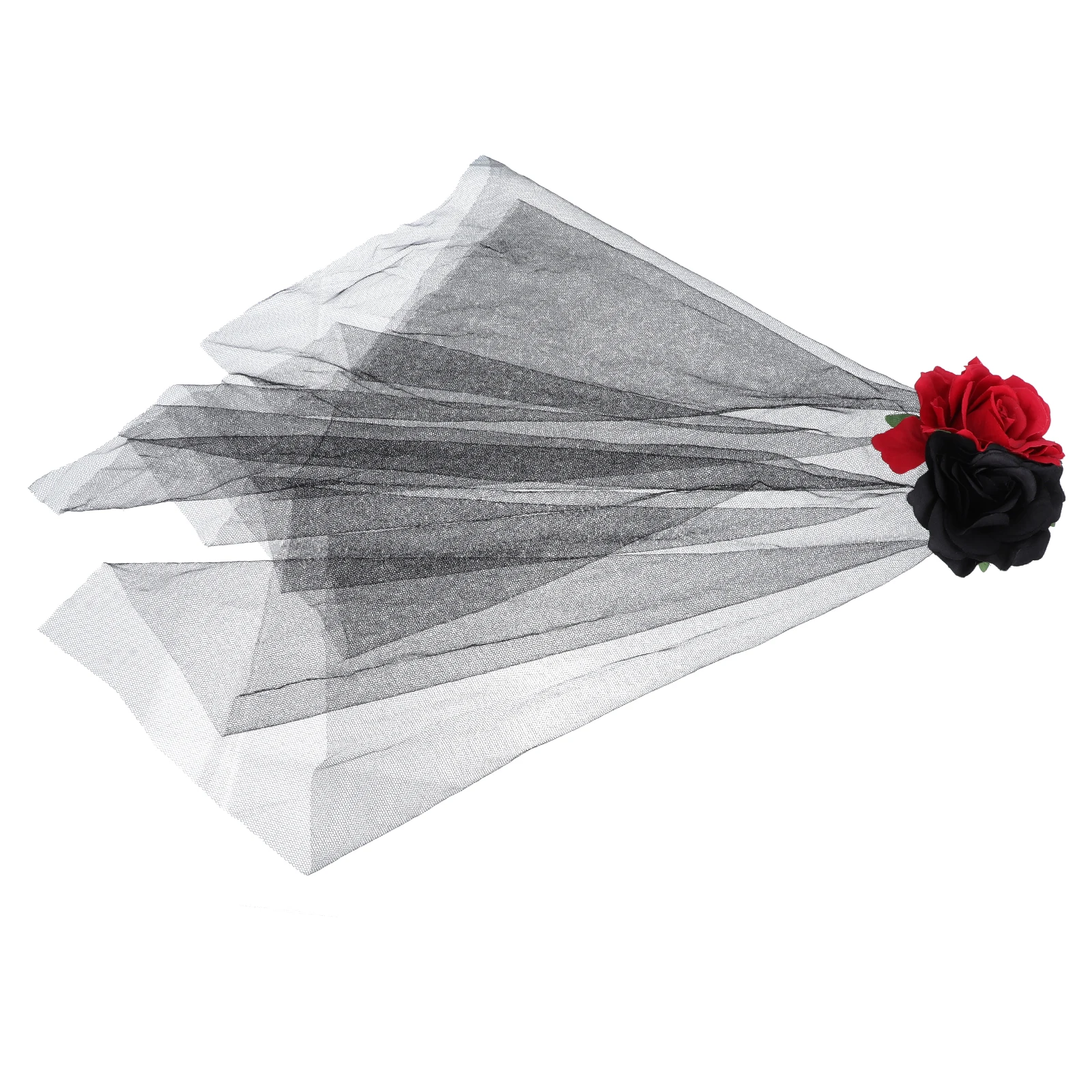 

Rose Headdress Costume Headband Novel Veil Halloween Hair Hoop Hairpin Clip Floral Headwear Creative Decor