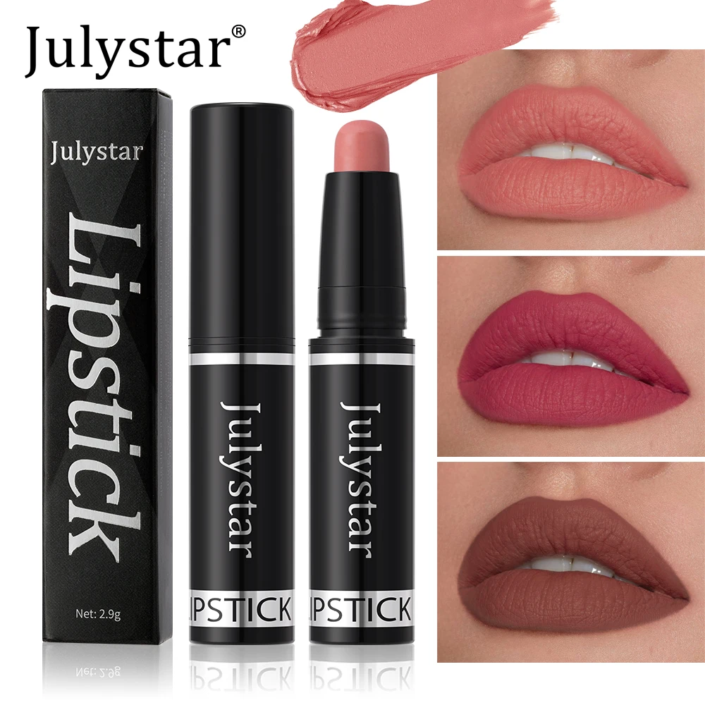 Julystar 10-color matte long-lasting velvet soft mist lipstick waterproof non-stick cups do not fall out of color lip gloss