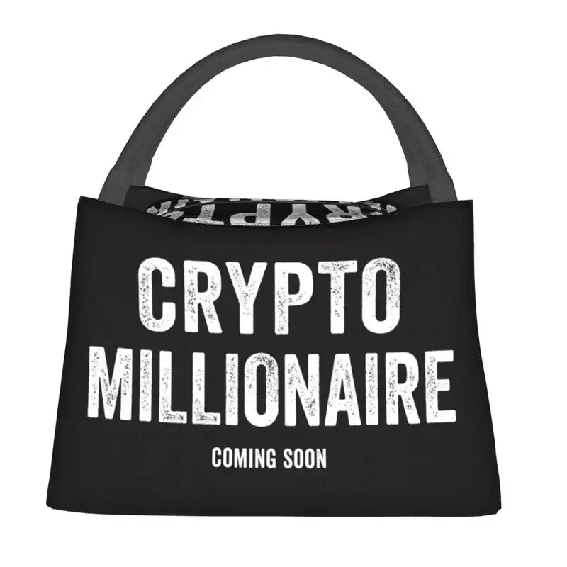 Custom Crypto Bitcoin Cryptocurrency Lunch Bags Men Women Warm Cooler Insulated Lunch Box for Office Travel Lunch Bag