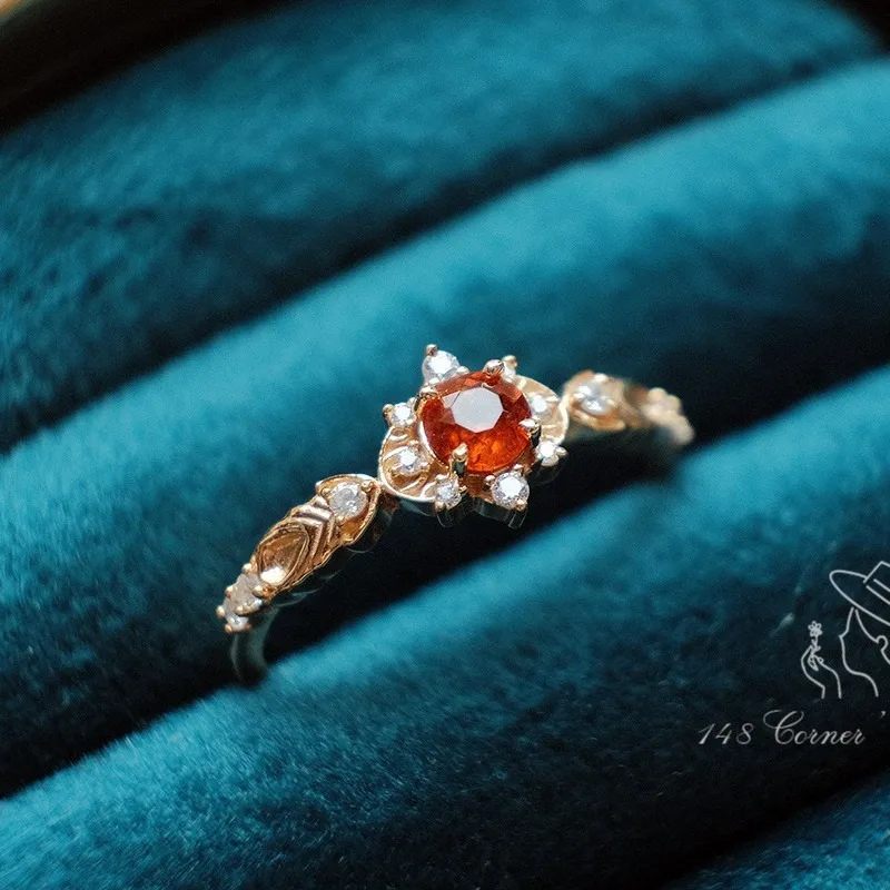 Zhenyuan 2025 جديد الزركون الأحمر رائعة الخفيفة الفاخرة تنوعا حلقة مفتوحة هدية مجوهرات للبنات #3