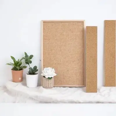 

2pcs Bulletin Natural Frameless Strips For Office Wall Mountable Cork Memo Board Long Cork Batten Strips Home Office