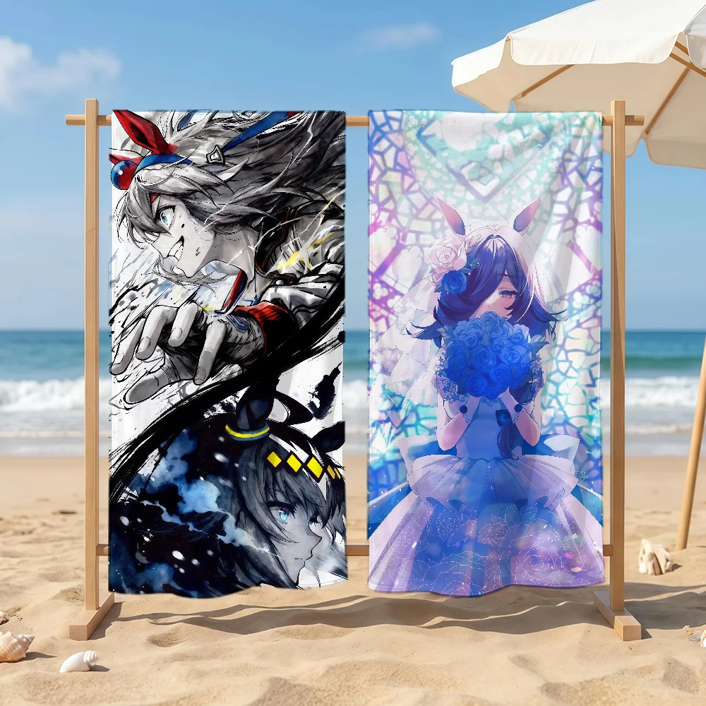 Uma Musume Towel Sports Quick Dry Travel Camping Sandproof Soft Light Large Beach Towel