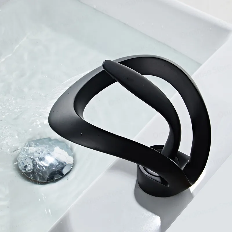 Rubinetto per lavabo stile cascata Rubinetto caldo e freddo in ottone creativo e personalizzato Rubinetto per lavabo da appoggio per bagno Rubinetto monocomando