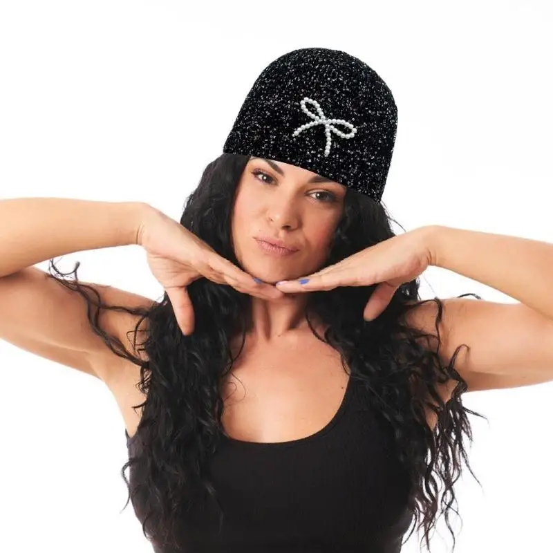 

39BB Multifunctional Comfortable Hat Winter Warm Hat Hiphop Kintted Sparkles Shining Hats for Stylish Party Look