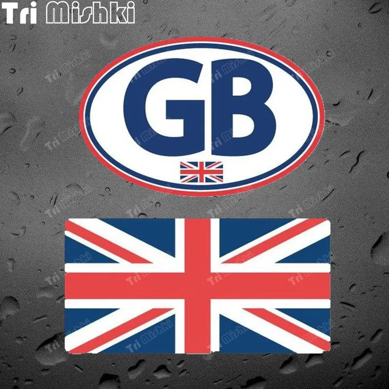 Tri Mishki W1360 GB Union Jack Laminated Car Sticker PVC Decals Motorcycle Accessories sticker on Car Truck Bumper Boat