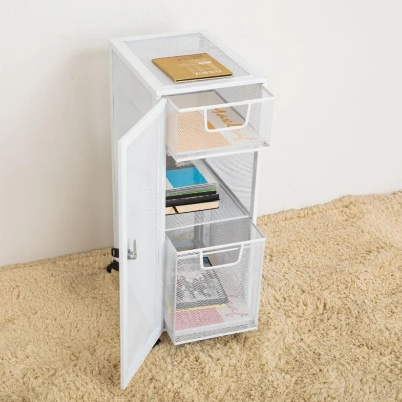 Metal Mesh Security Storage Cabinet Office with Lock File Cabine Home Bedroom Storage Organizer for Document Office Furniture