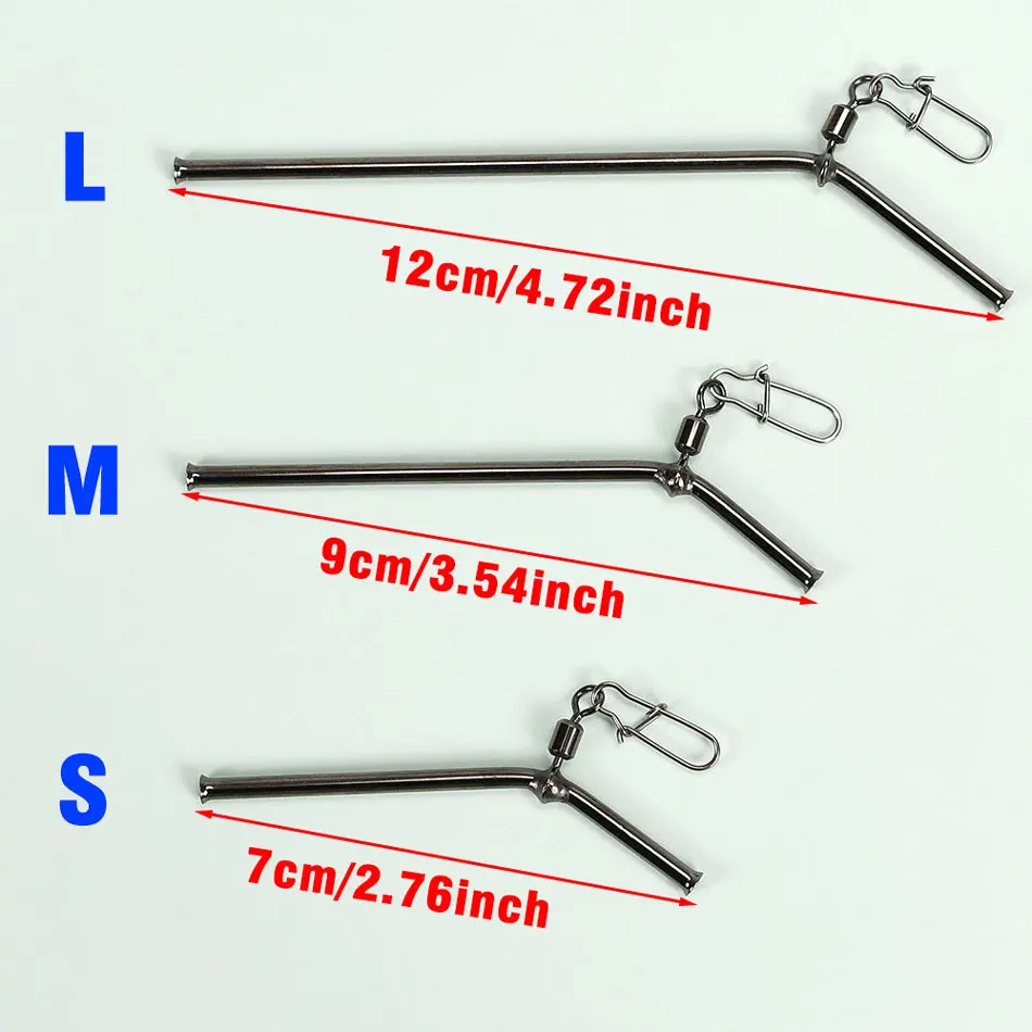 MNFT 6 Stücke 7 cm/9 cm/12 cm Kleines Messingrohr Angeln Balance Stecker Angelgerät Anti Tangle Booms Meeresangeln Zubehör – Detail 2