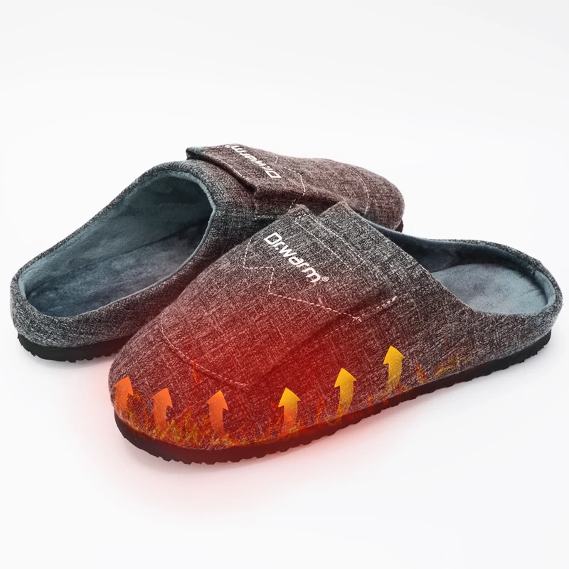 

Luxury Rechargeable Winter Warm Indoor Slippers 3 Heat Levels Full Foot Heating Non Slip Sole Electric Heated Slippers