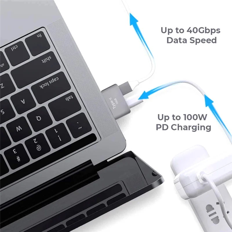 Adaptador extensor Dual tipo C USB-C Thunderbolt 3, adaptador de expansión hembra a macho, 40Gbps, PD 5K, vídeo para MacBook Pro Air