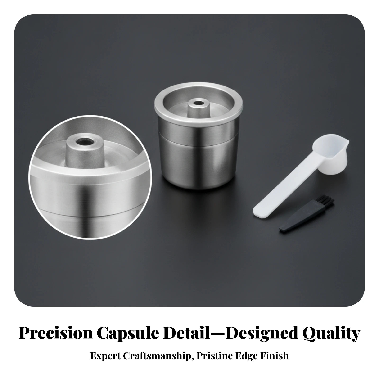 Reusable Espresso Capsule Compatible Stainless Steel Coffee Capsule Eco-Friendly Food-Grade for Home Baristas, Daily Brewing