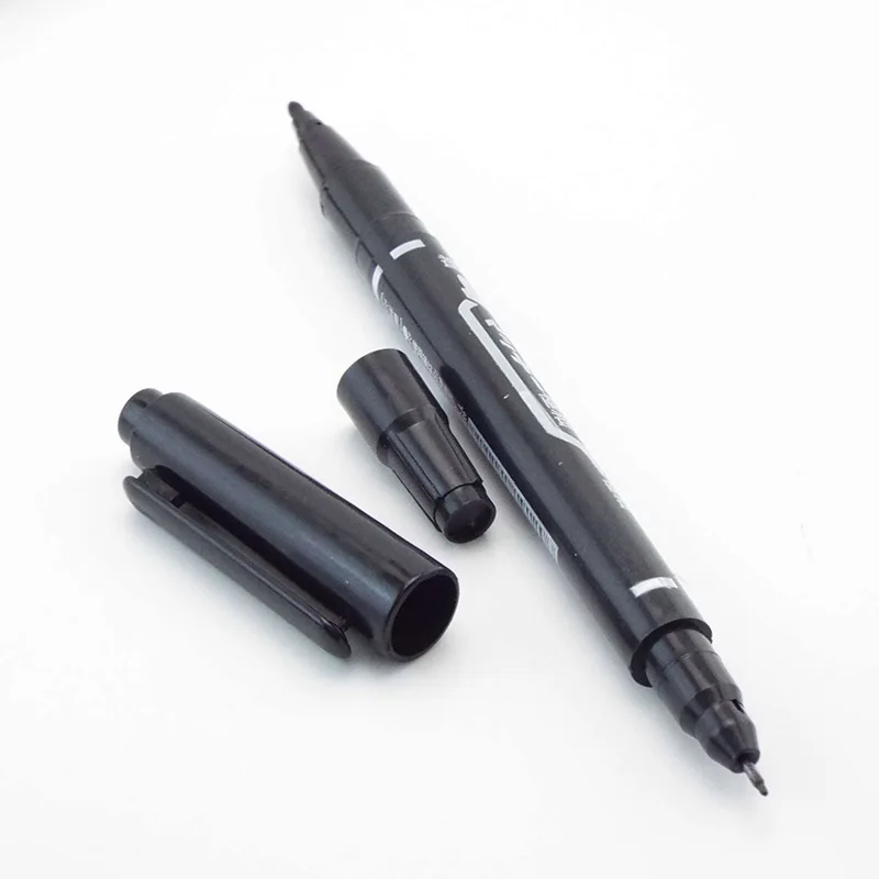 2/5/10pcs pennarelli artistici permanenti colorati a doppia punta pennarelli a punta Fine impermeabili a inchiostro nero oleoso schizzi di libri di pittura materiale scolastico