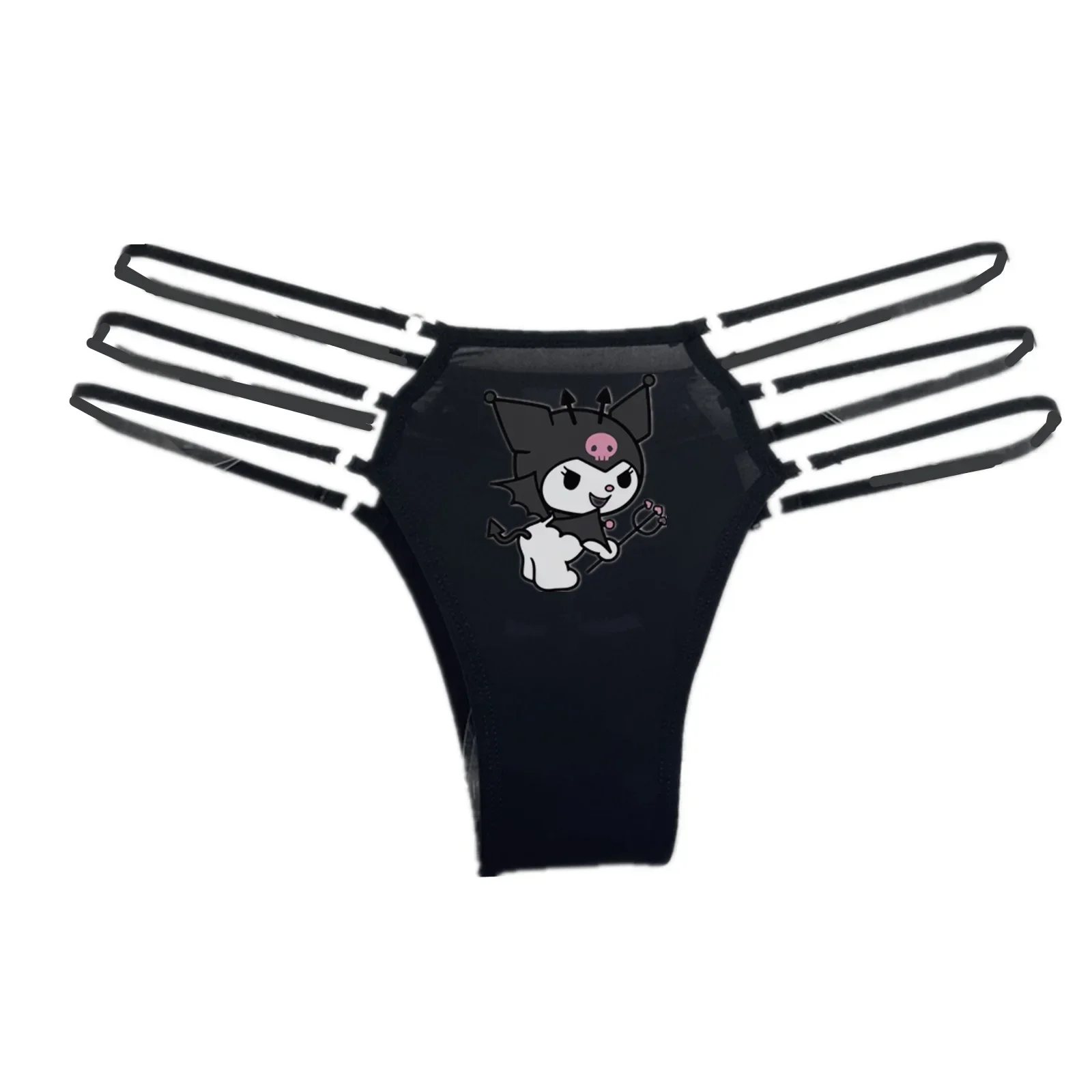 Sexy Kuromi Y2k Kawaii Frauen Unterwäsche Cartoon Mädchen Mesh Spitze Nahtlose Atmungsaktive Tanga Damen Einstellbare Spitze Up Dessous Geschenk