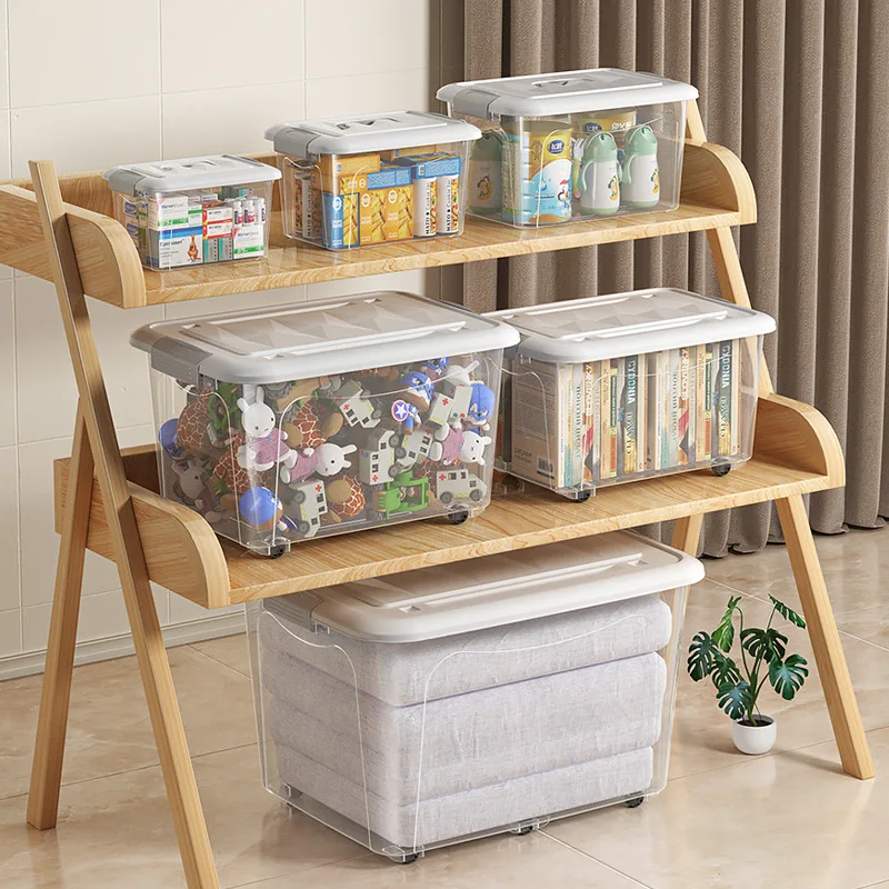 home transparent storage box, large desktop storage box