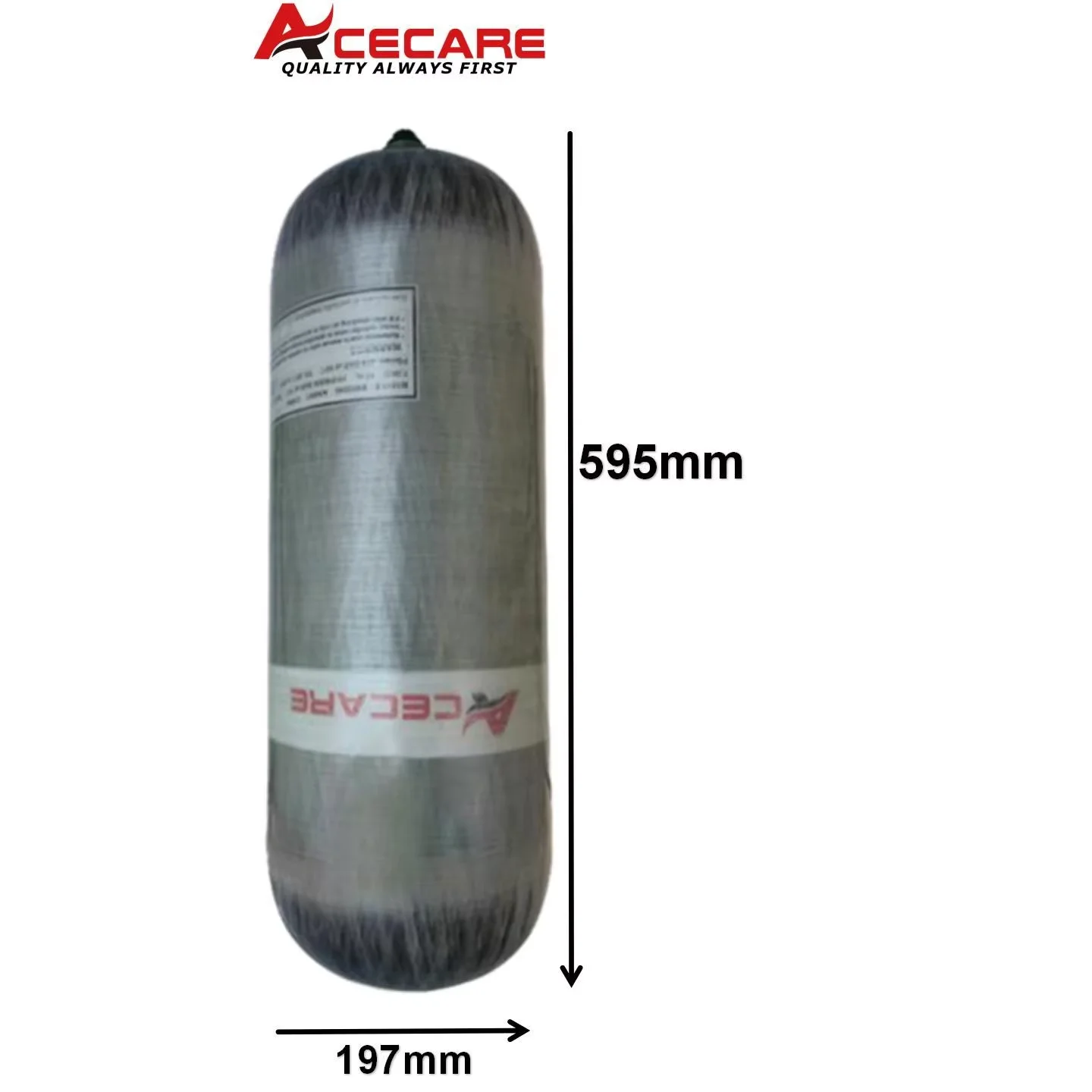 ACECARE 4500Psi 300Bar 12L Carbon Fiber Cylinder HPA High Pressure Bottle Regulating Valve for Scuba Diving Equipment  M18*1.5