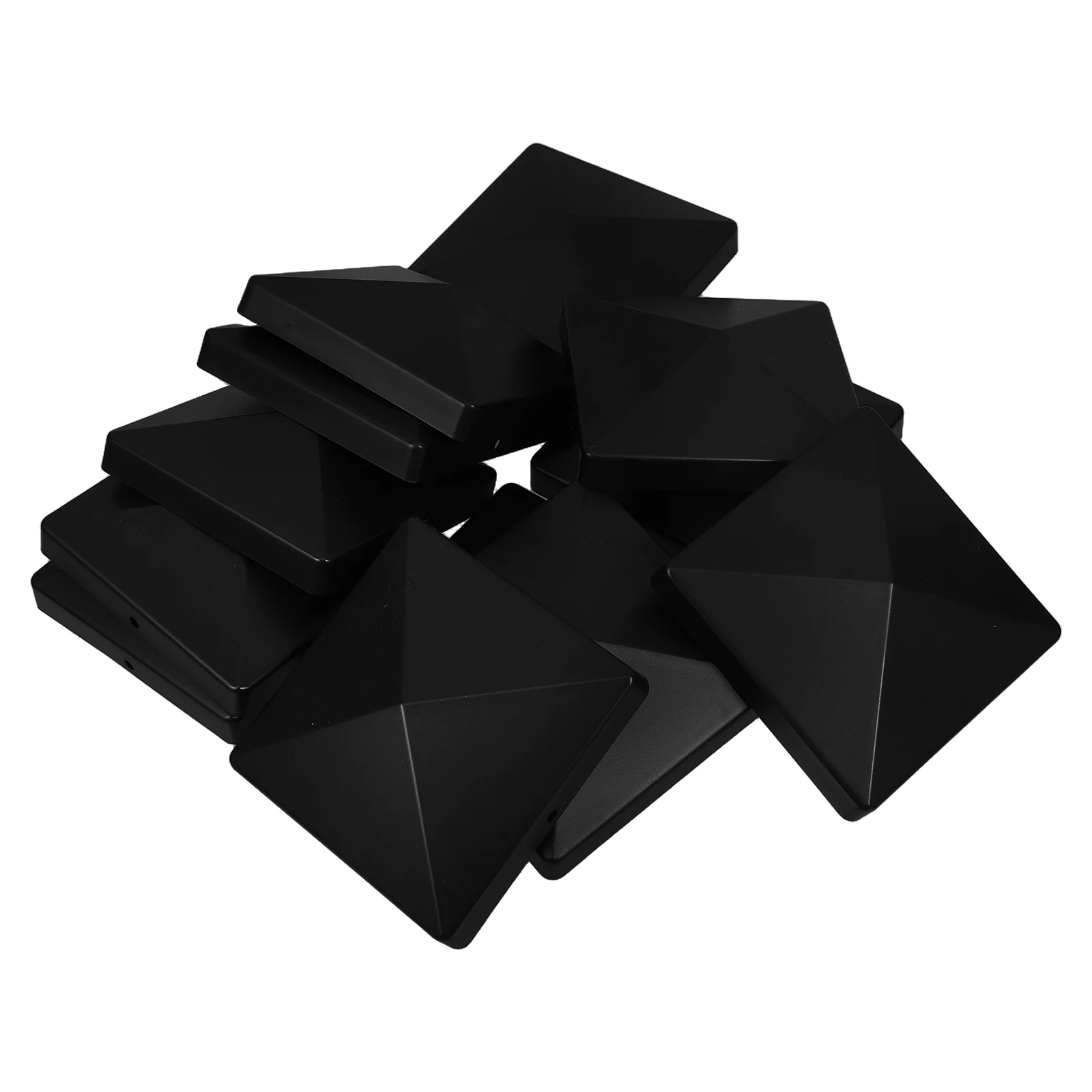 

12 Pcs Fence Post Cap Deck Caps Equipment Durable Wooden Covers for Black Plastic