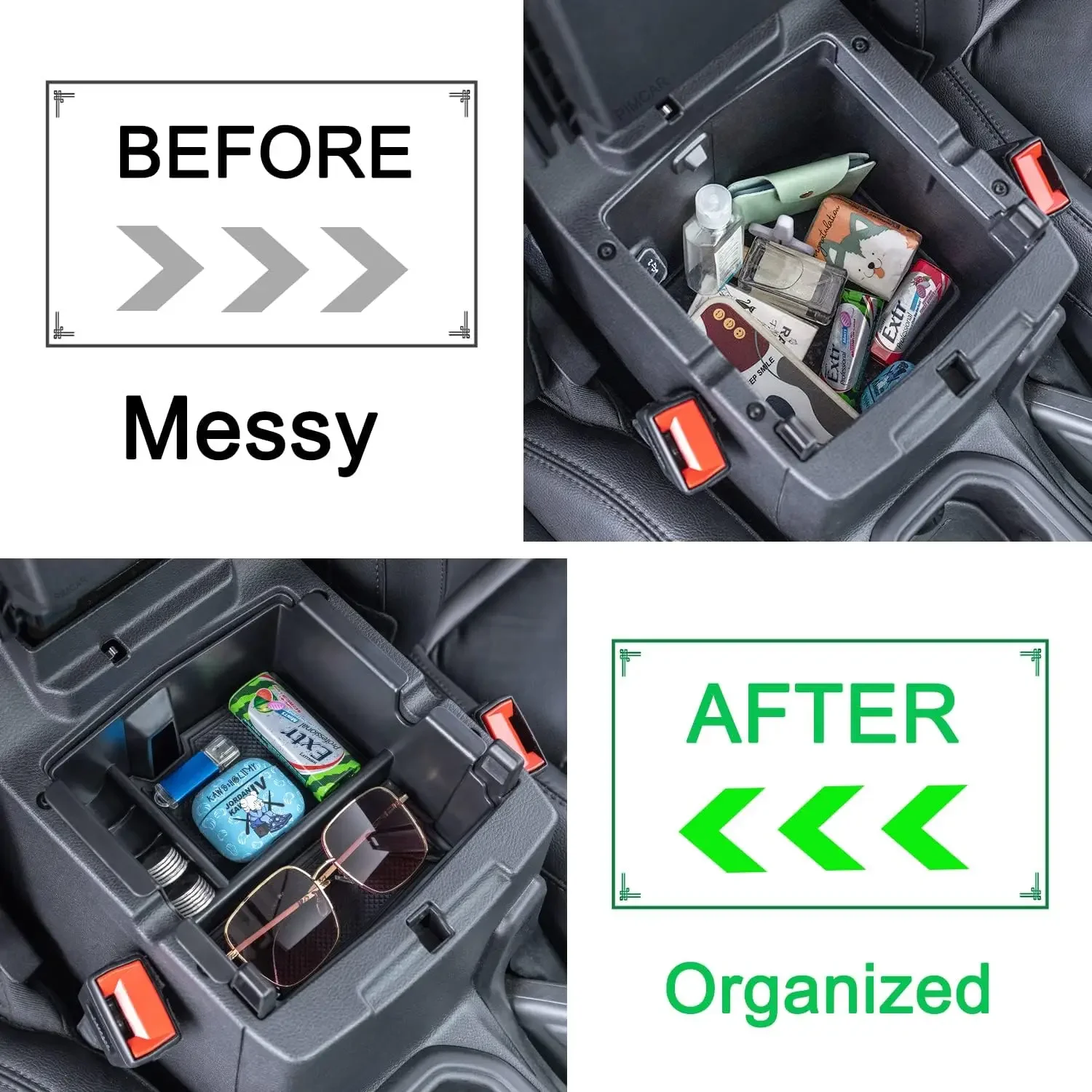 Center Console Organizer Compatible with Jeep Wrangler JL/JLU 2018-2023 2024 Armrest Tray Storage Car Interior Accessories view 4