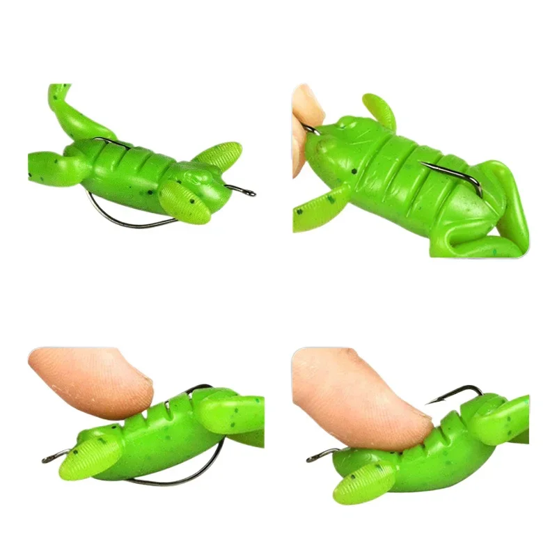 5 Stück Köder, 5 g/Stück, Wasseroberfläche, Kick-Frosch, gefälschter Köder, hohe Simulation, TPE-Frosch, weicher Köder, schwarzer Fisch und Bass-Liebling – Detail 3