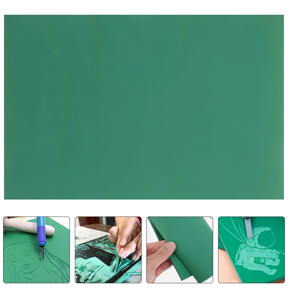 

4 Pcs Pvc Cutting Pads Engraving Rubber Sheet Board Craft Mat Durable Mats Carving Plate Green Child