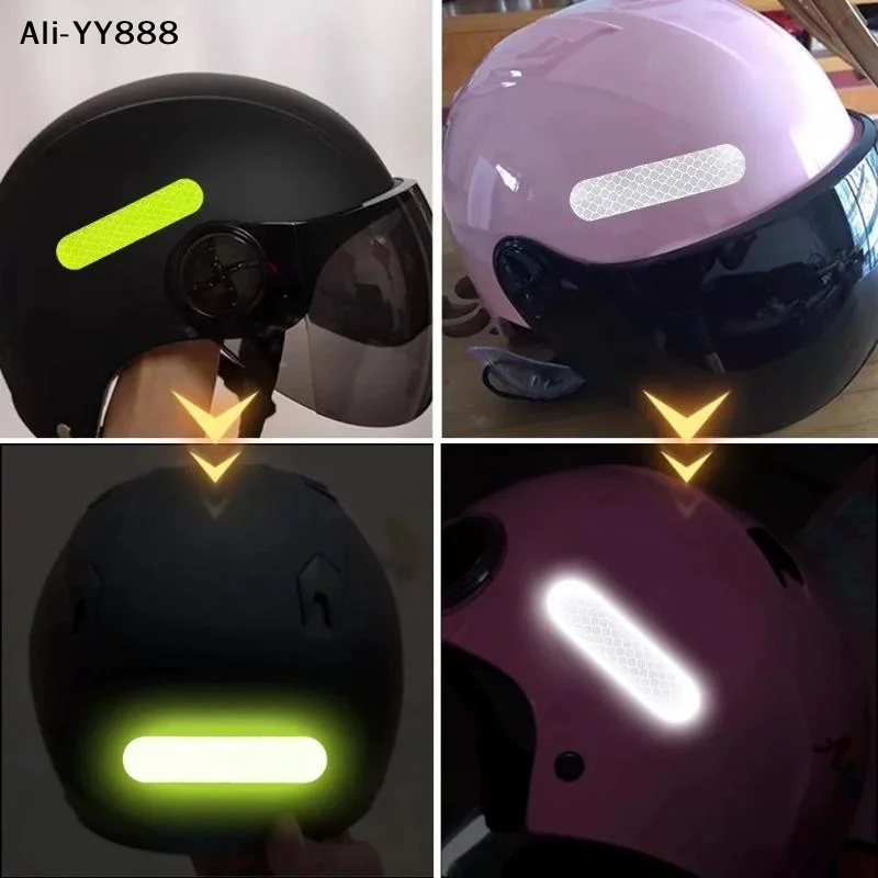 【A】10Pcs Helmet Reflective Stickers W/ High Brightness Night Visibility Waterproof Material For Motorcycle E Bike Cycling Rides