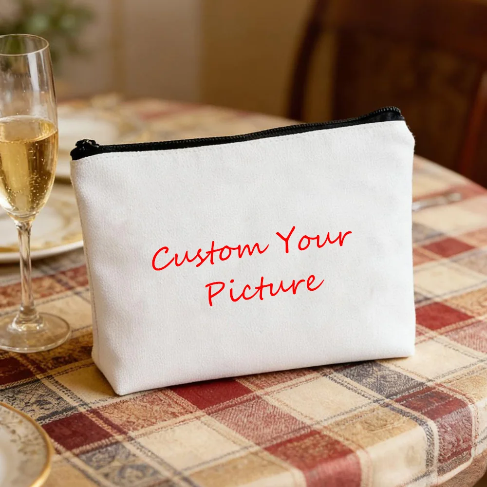 Individuelles Design: Fügen Sie Ihr Foto und Ihr Firmenlogo hinzu. Kosmetiktasche, Organizer, Geldbörse, Bleistiftbeutel, personalisierte Münztasche, Beauty-Case für Damen