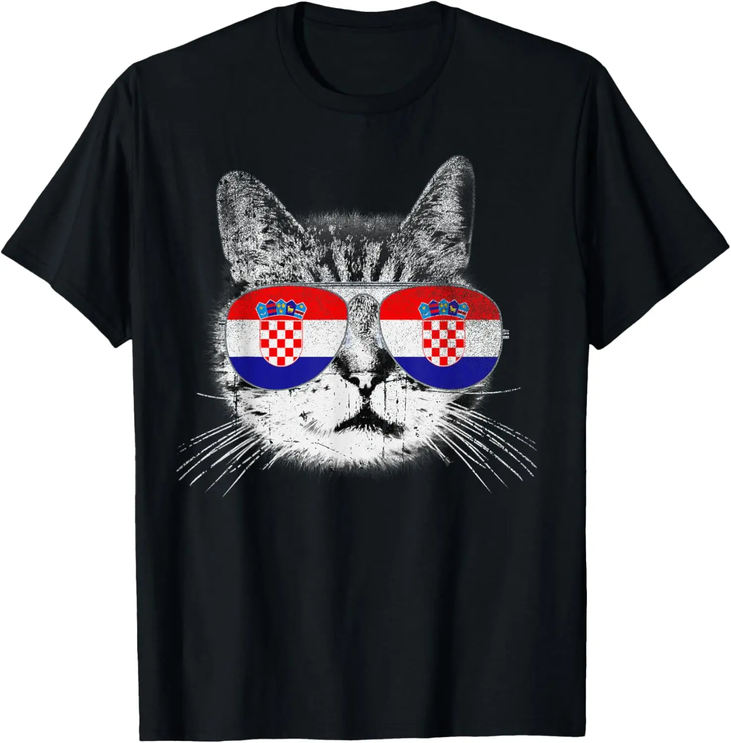 Cat Shirt Croatian Croatia Flag Country Men Women Kids Gift T-Shirt