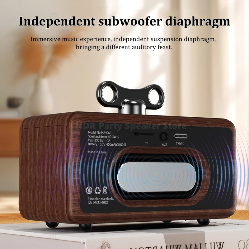 2025 New Solid Wood Cute Owl Shape Wireless Blue-tooth Speakers Desktop Mobile Phone Subwoofer Outdoor Portable Mini Soundbox