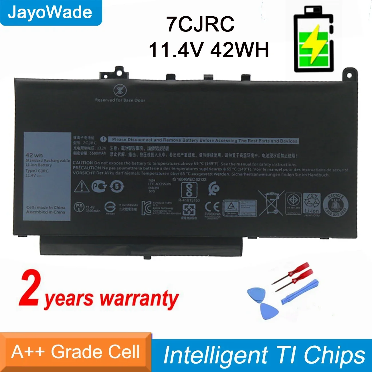 

Аккумулятор CJRC 7 для ноутбука DELL Latitude E7270 E7470 Series P26S001 P61G001 21X15 021X15 11,4 V 42WH Notebook 7CJRC