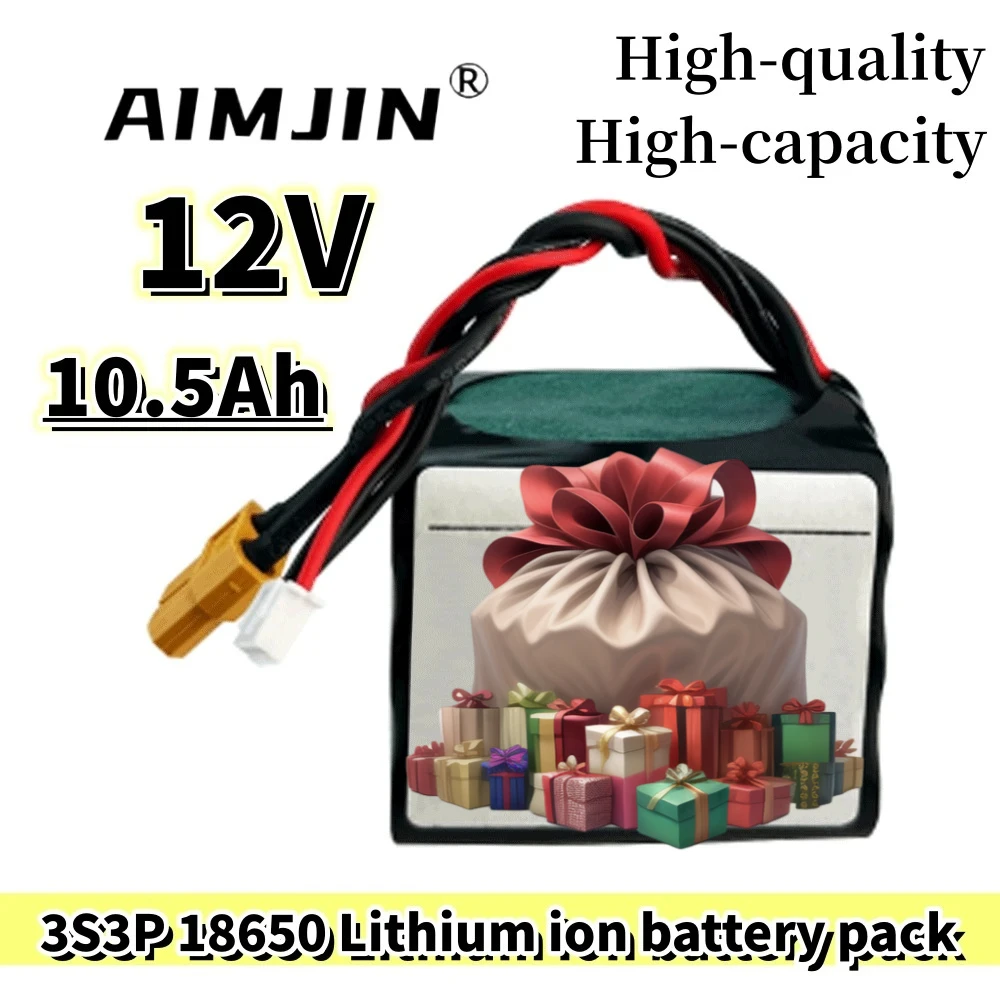 

2025 3S3P 12V 10.5Ah High Capacity UAV Rechargeable 12.6V Li-ion Battery for Various RC Airplane Quadrotor XH2.54-4P XT60