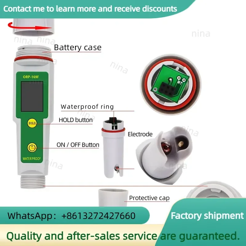 

Digital ORP-169F Waterproof Pen Type Redox Detector for Aquariums Digital Water Quality Analysis ORP Meter