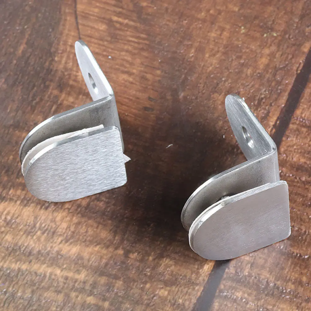 Satin-Finish Stainless Steel Glass Clamp Holder Adjustable for 8-12Mm Tempered Glass Shower Door Window Balustrade Bathroom
