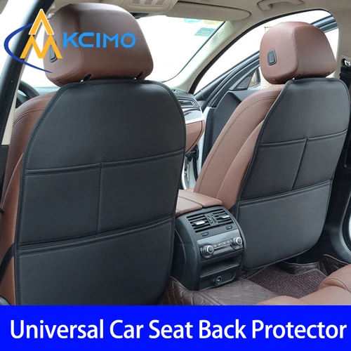 Imagen 1 del producto Protector Universal para respaldo de asiento de coche, con organizadores de almacenamiento, cubierta de asiento trasero de coche a prueba de golpes de cuero PU, accesorio interior para coche, 1 ud.