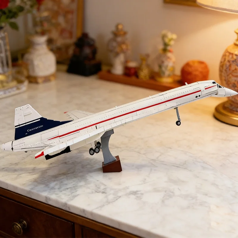 The new best-selling model of the Space shuttle 10318, the Concorde supersonic passenger aircraft, is a children's DIY building