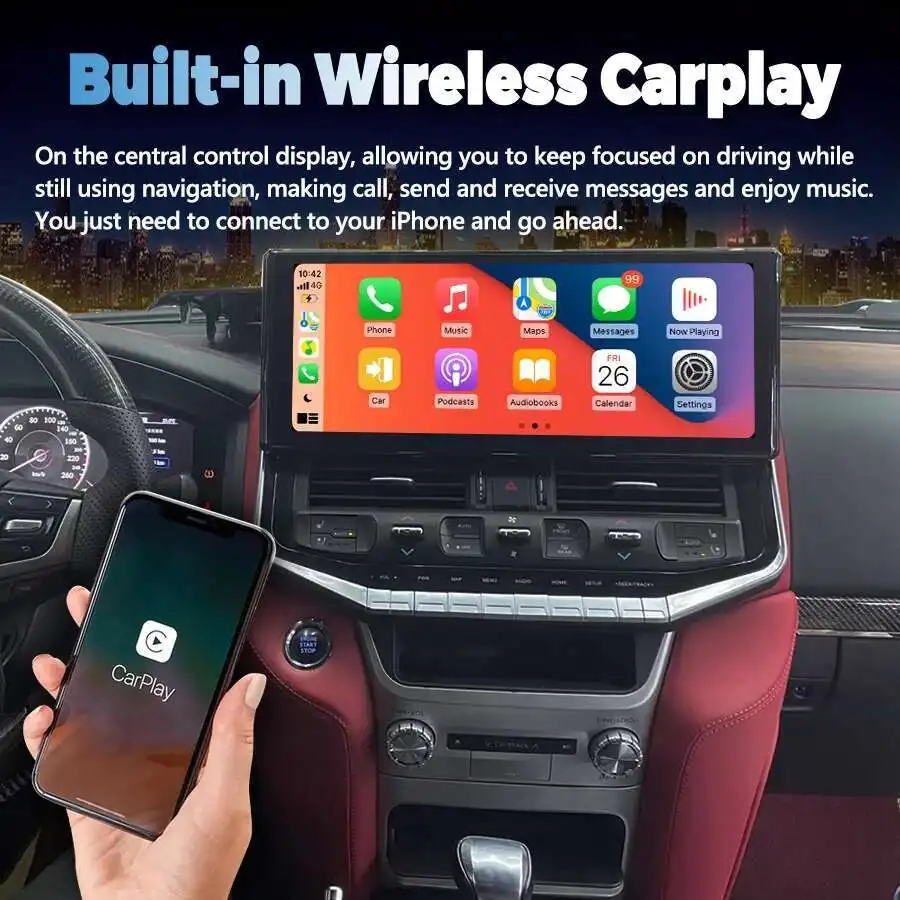 Car Radio For Toyota Land Cruiser 200 LC200 2008-2022 16.2 inch Android QLED Touch Screen Multimedia Player Navigation Stereo 4G