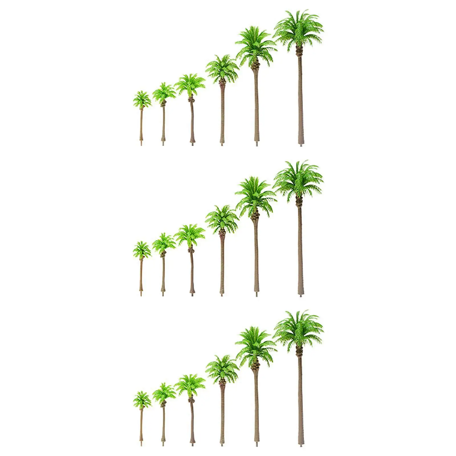 18Pcs Coconut Tree Model Natural Realistic Artificial Tree Mini Scenery Tree for Scene Layout Building DIY Sand Table Decoration