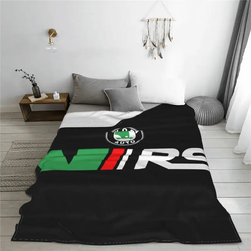 Skoda Rs Vrs Motorsport Graphicorrally Wrc Racing Blanket Soft Comfort Anti-Pilling Bedding Travel Camping Blanket