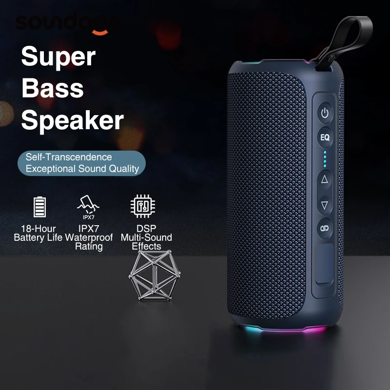 

Wireless Bluetooth Speaker 40W X8 Enhanced Bass Portable Outdoor Subwoofer 30 Hours IP7 Waterproof Shower Speaker Bluetooth 5.3