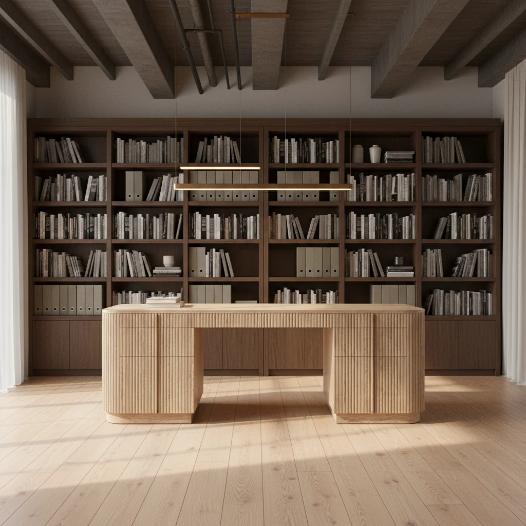 Traditional Solid Wood Luxury Office Desk Study Table Durable Executive Furniture for Villa and Office Building