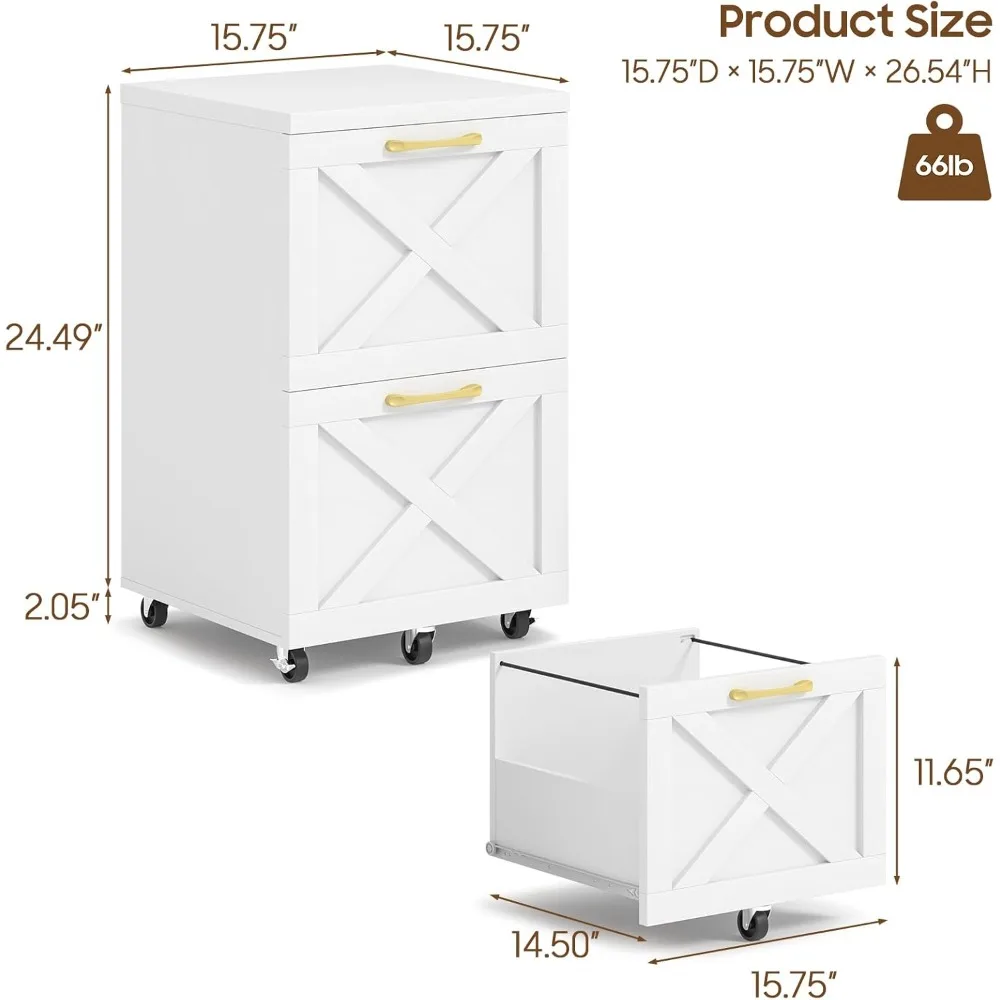 خزانة ملفات صغيرة ذات درجين مع عجلات، خزانة ملفات عمودية لبيت المزرعة تناسب حجم حرف A4، تخزين دوار ريفي مع صغير الحجم #2