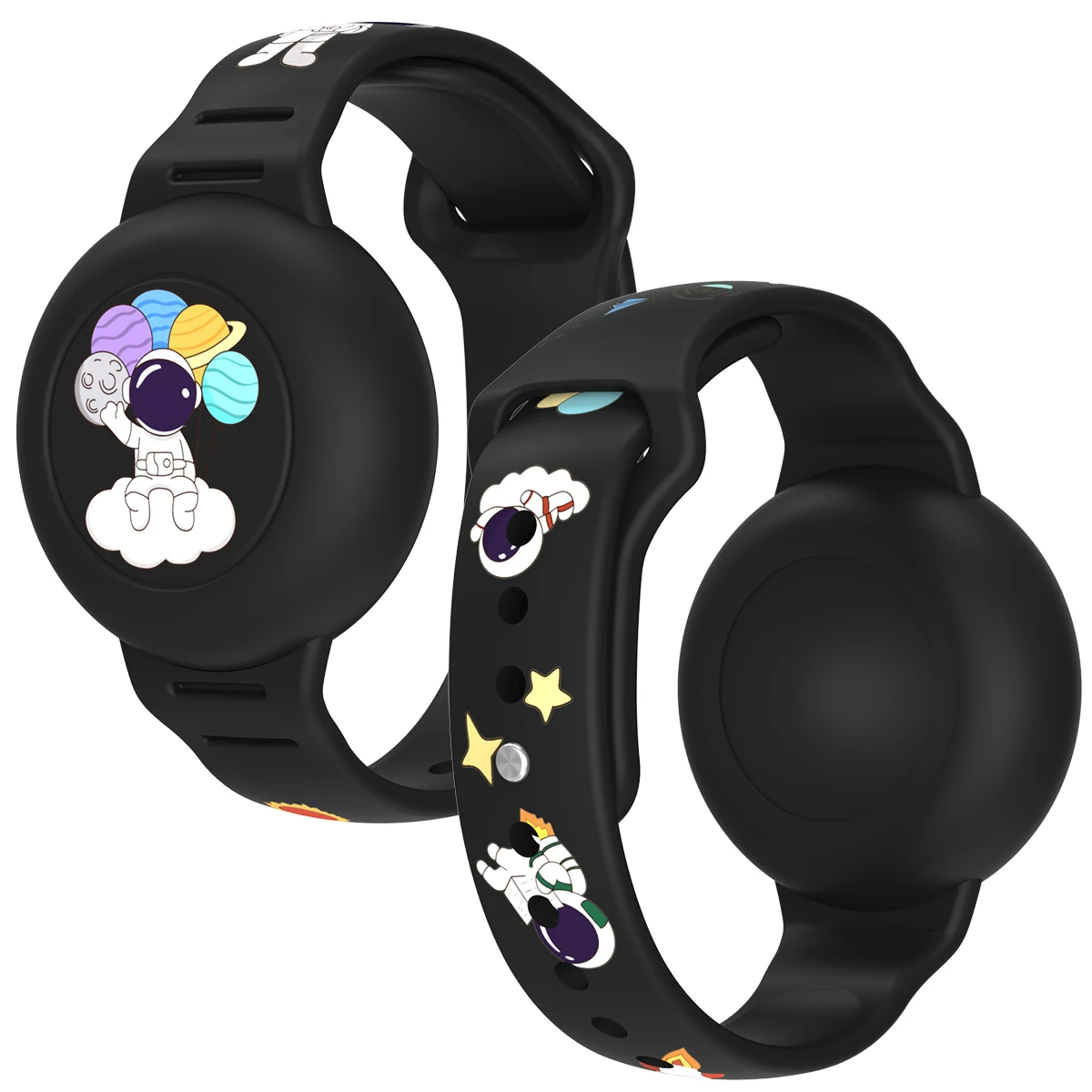 AirTag-Armband für Kinder, Wasserdichter Niedlicher Cartoon-AirTag-Halter für Kinder mit Vollständigem Schutzdesign und Verstecktem Silikon-Armband