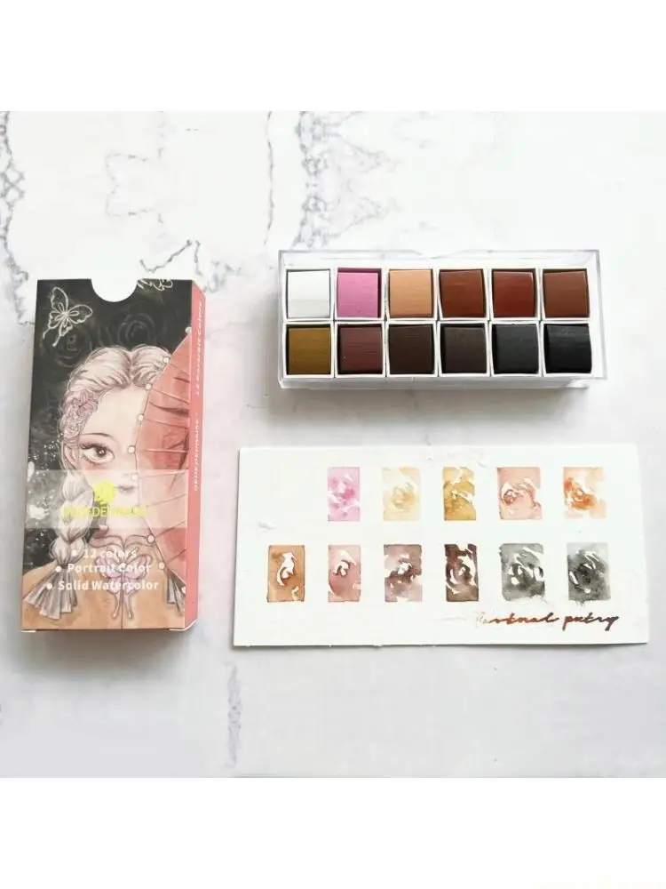 

Multicolor Watercolor Pigment Paint Storage Box Strong Coverage for Sketching Drawing Illustrating Coloring Book