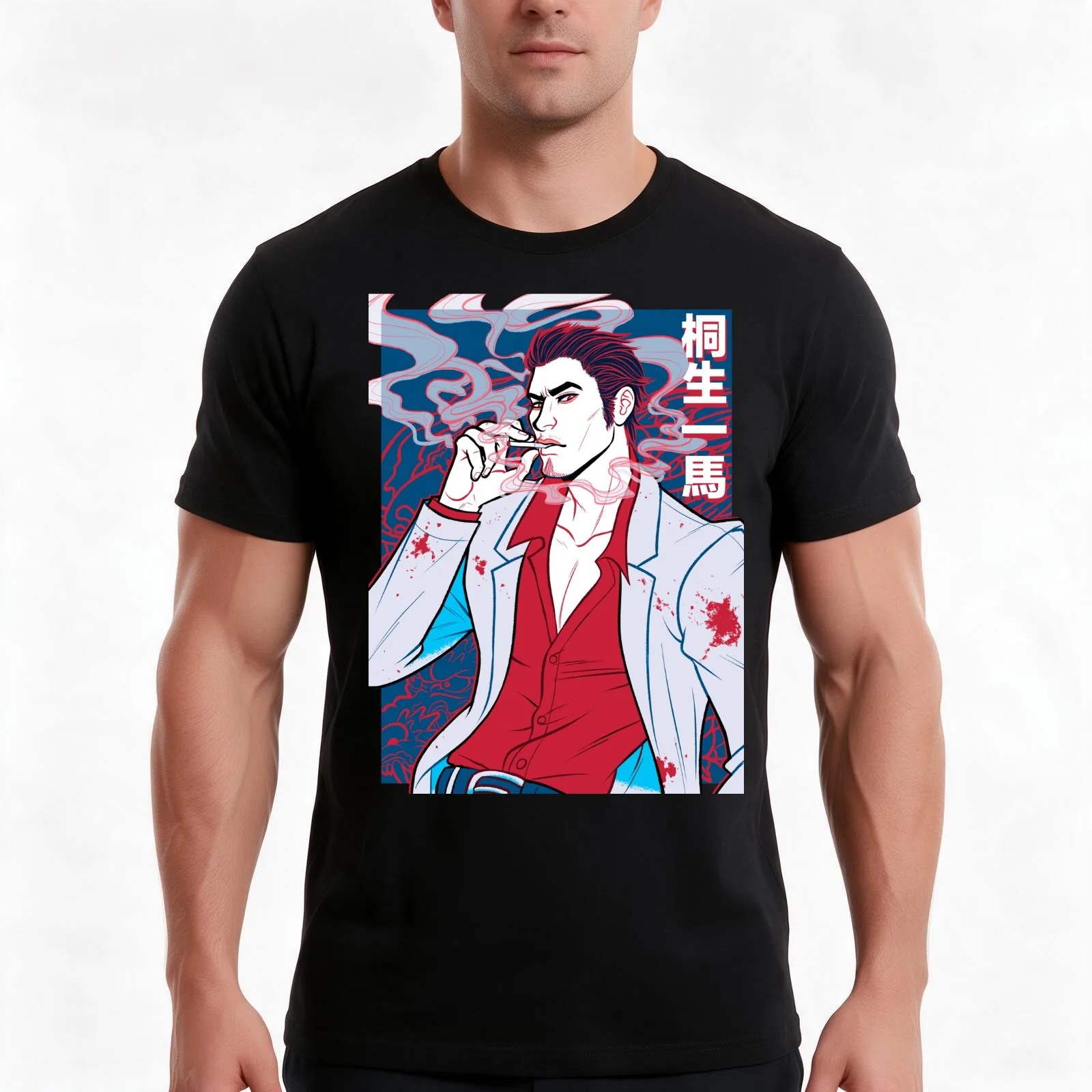 dragon of dojima T-Shirt Summer Casual Cotton Tee Oversized Streetwear Tops Vintage Graphic Print Loose Fit Short Sleeve