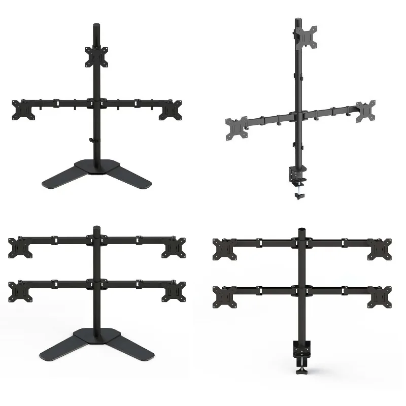13-32 inch monitor desktop four-screen multi-function stand arm stepless lifting rotating bracket arm