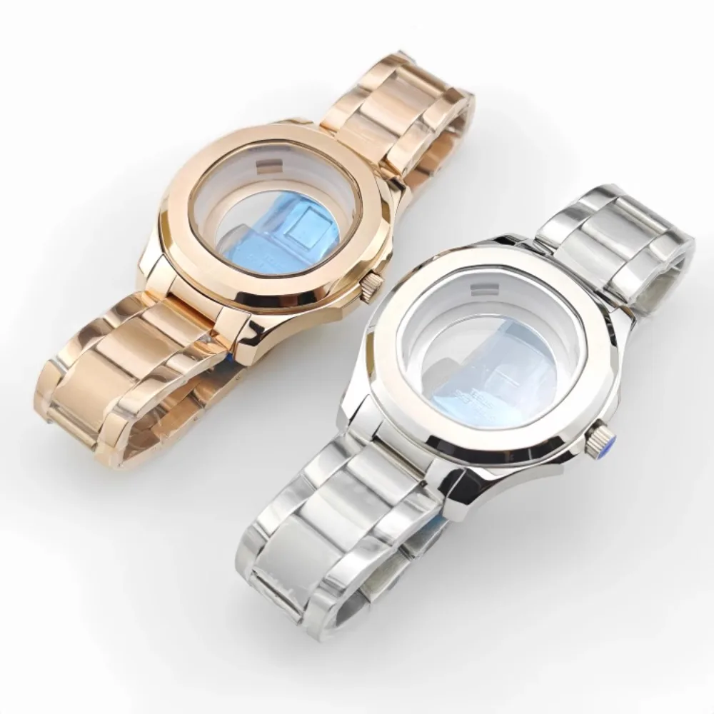 NH35 Custodia in PP 44mm Cassa in oro rosa argento Quadrante da 32 mm Accessori per orologi subacquei in acciaio inossidabile NH35 Quadrante con griglia verde