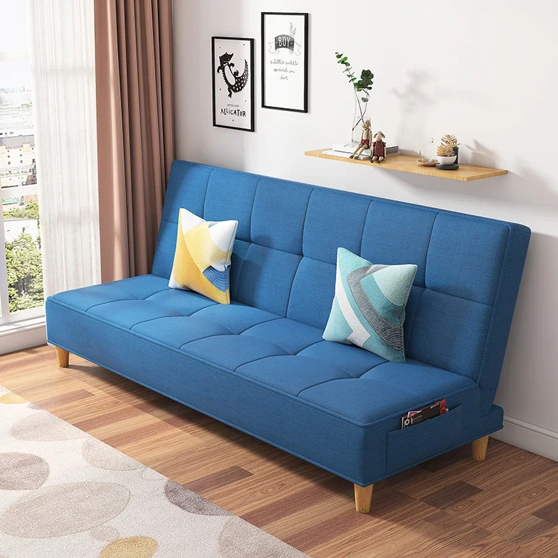 

Fabric sofa, small apartment sofa bed, living room rental room, apartment clothing store, simple folding bed, dual-purpose