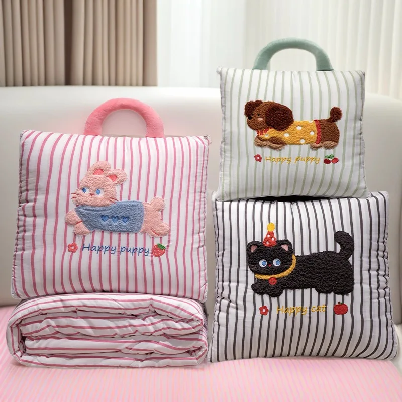 

Подушка-одеяло двойного назначения, одеяло с кондиционером, офисная подушка, атласная наволочка, дорожная подушка Travesseiro Bts Viaje