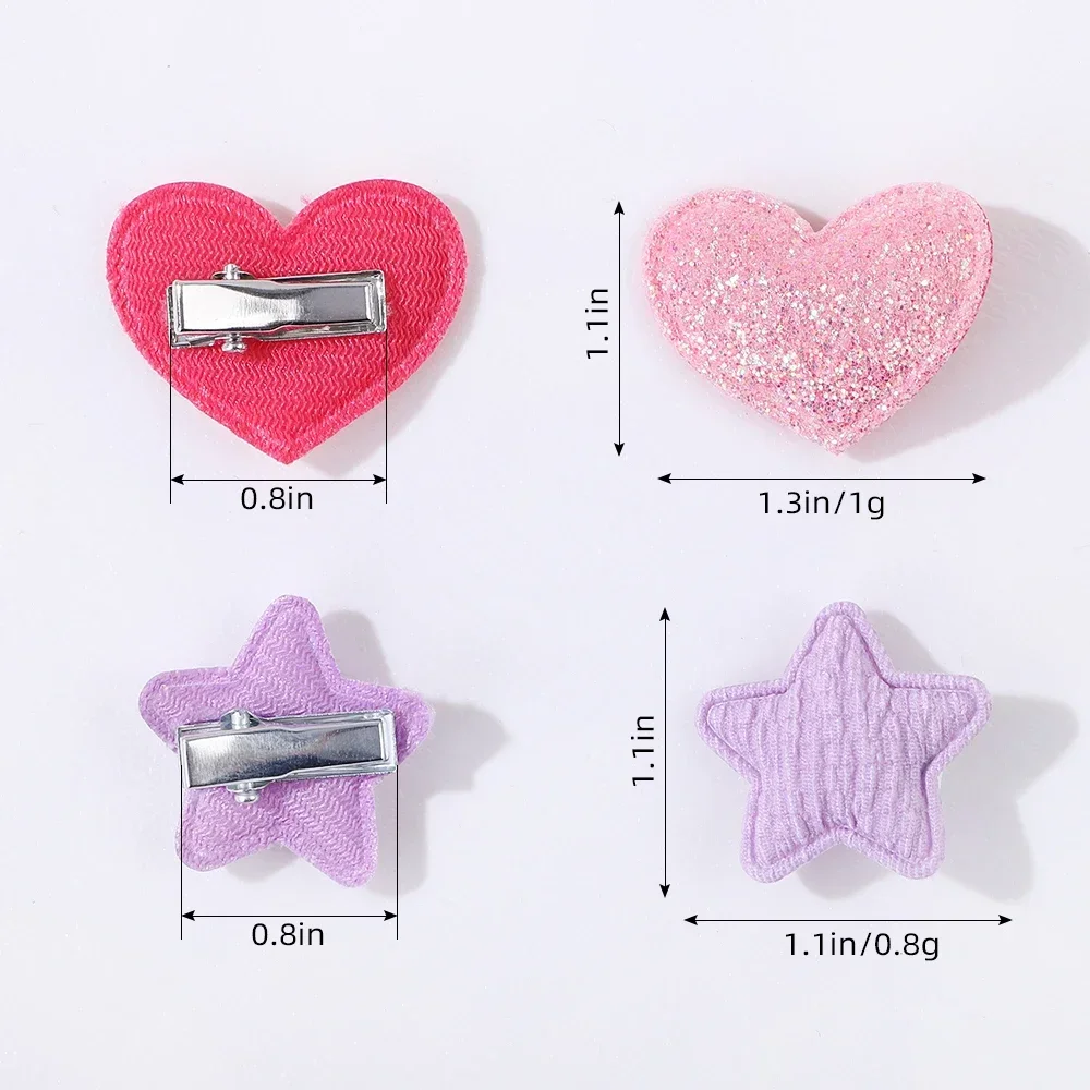 10pcs Girls Colorful Mini Star Hair Clips Kids Children Candy Love Hair Clip Duckbill Clips Baby Hair Accessories Gift Wholesale