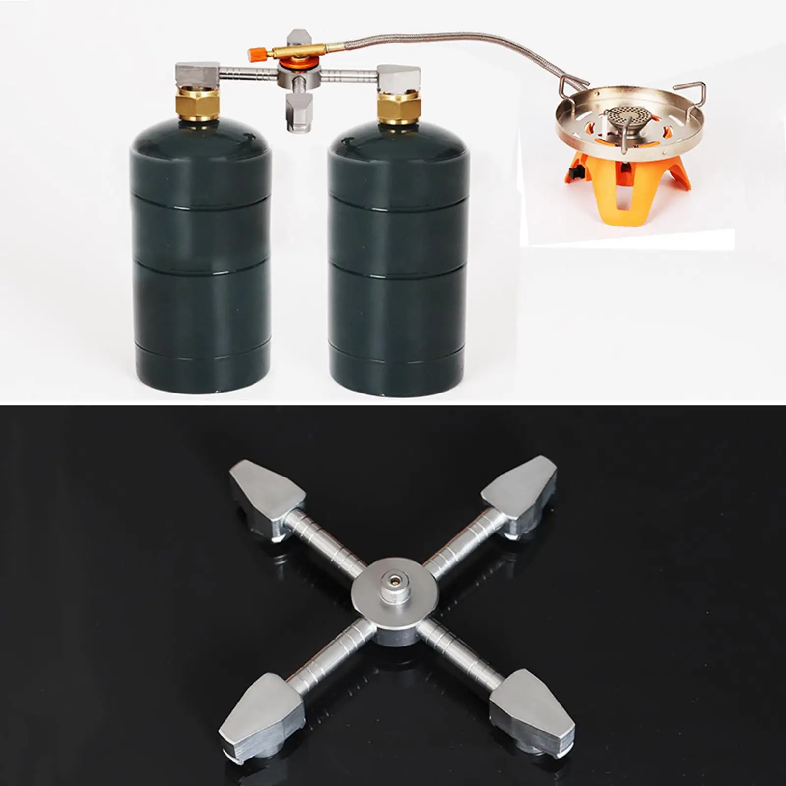 خفيفة الوزن موقد محول الموقد موصل خزان الغاز تحويل في الهواء الطلق نزهة شواء خزان الغاز تحويل رئيس للتخييم شواء #2