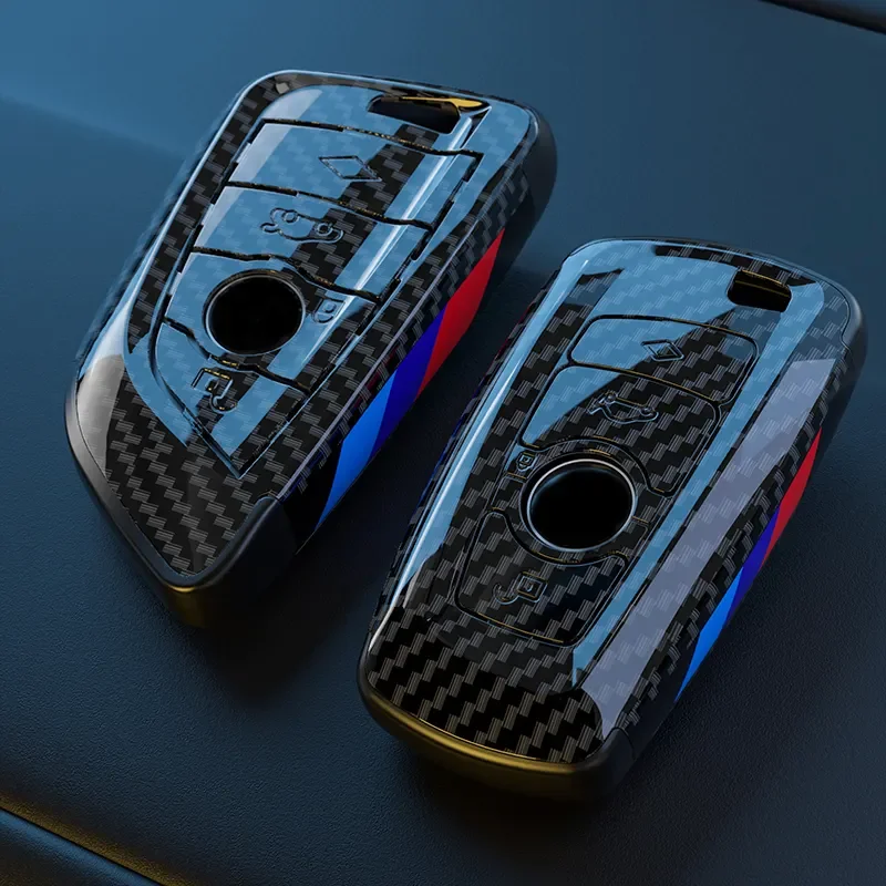 1pc Car Remote Key Fob Case Cover Carbon Fiber Look Texture Key Case For BMW 1 2 3 4 SERIES F20 F22 F30 F31 F32 Car Accessories