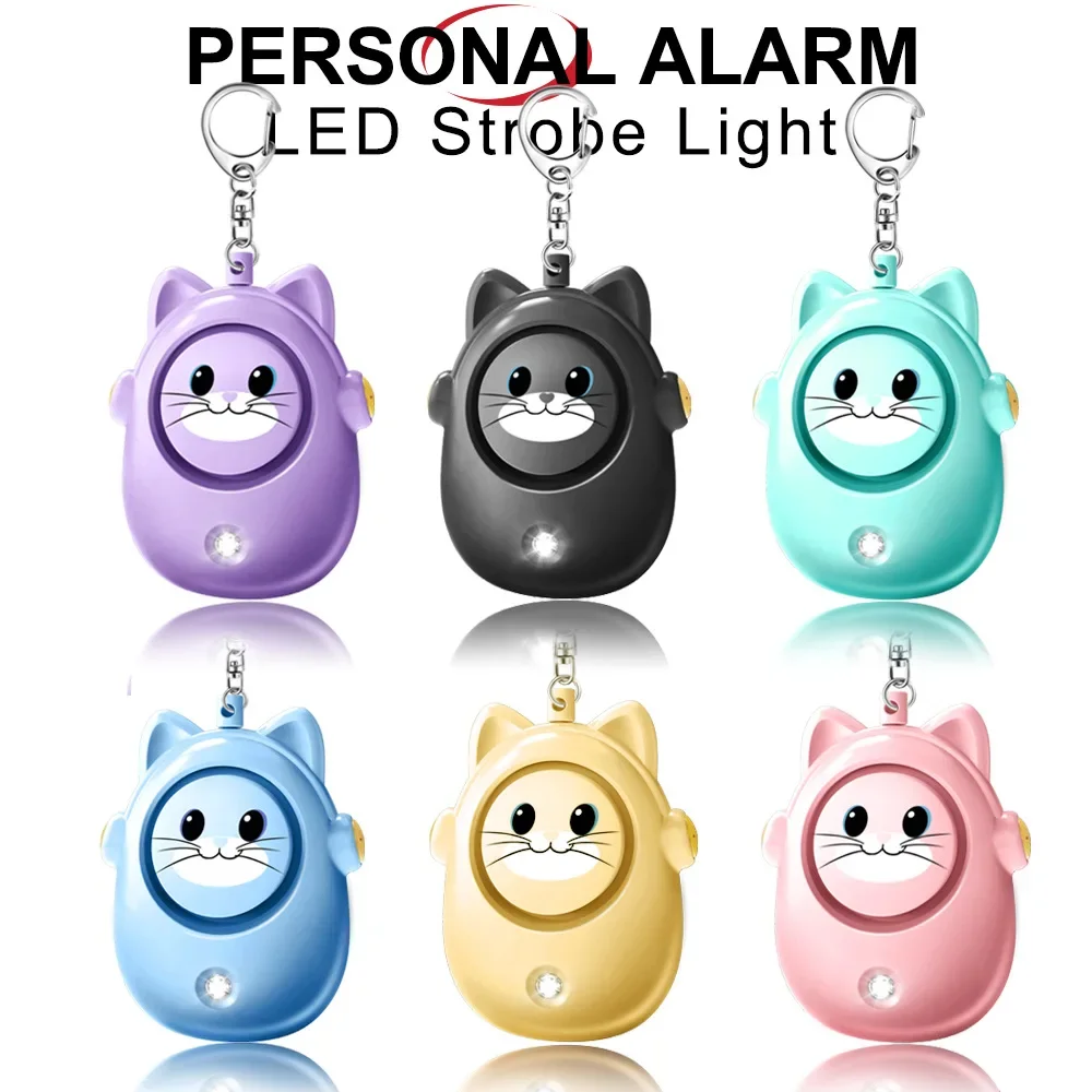 H8 New Cute Cat Personal Alarm, Women's Anti-wolf Artifact, Outdoor Children's and Women's Emergency Self-defense Keychain